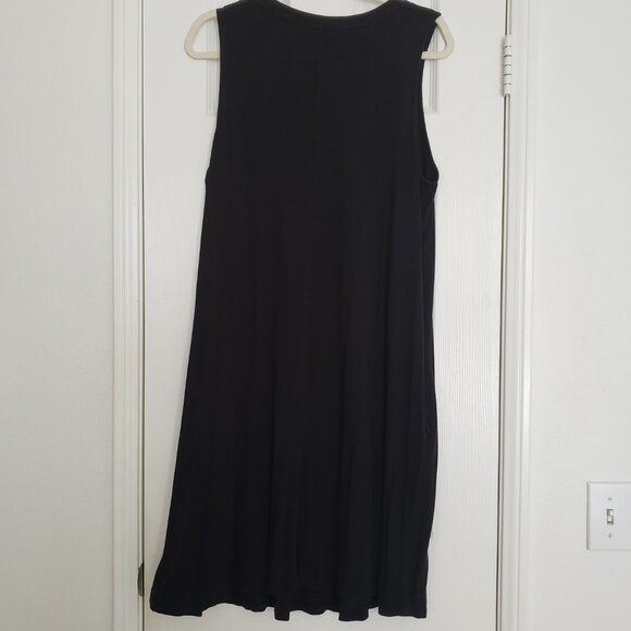 Time and Tru Black Round Neck Sleeveless Stretchy Dress w/ Pockets Size XXL - Picture 3 of 10